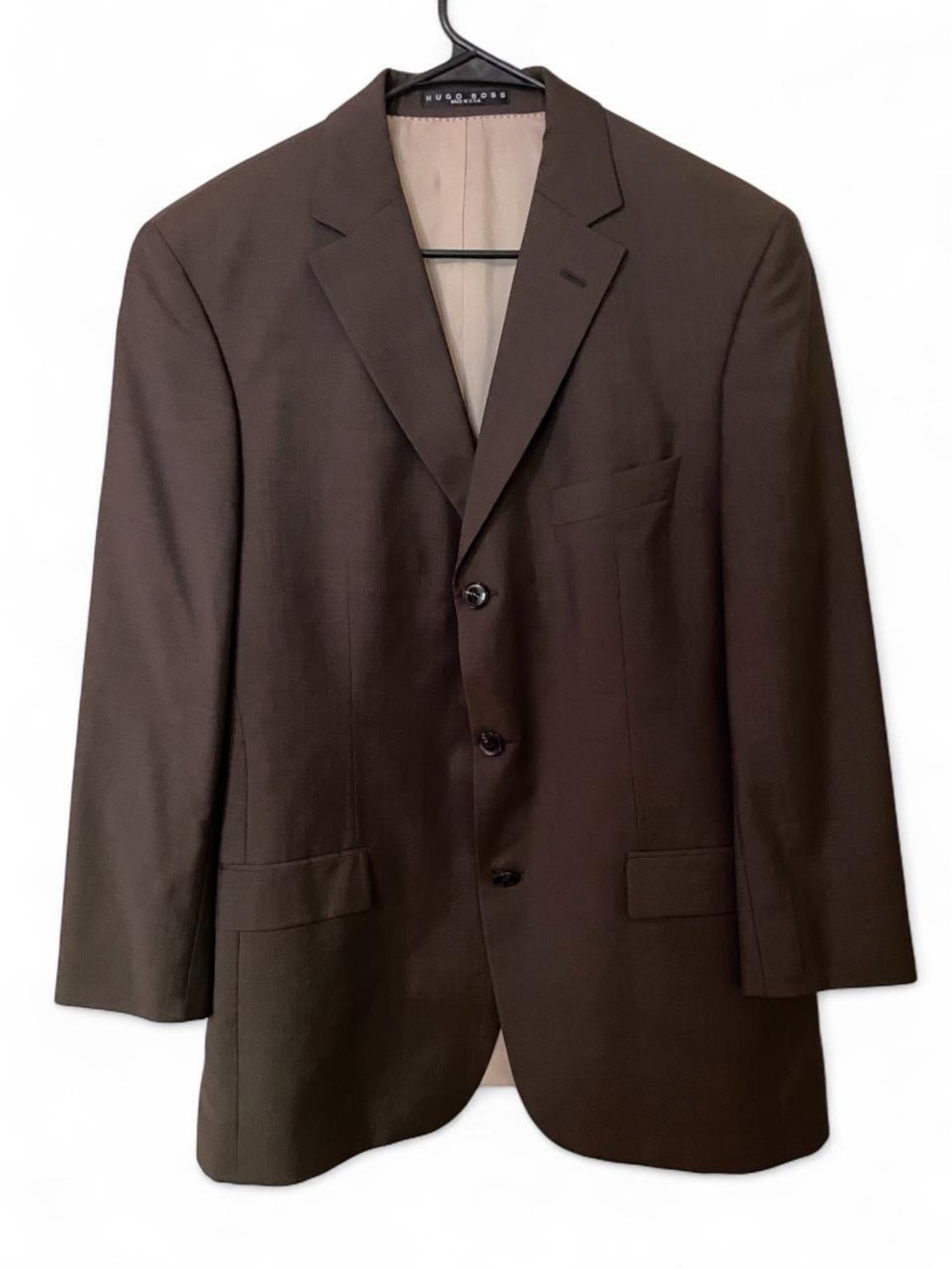 Hugo Boss Men's Dark Brown Three-Button Suit Jacket